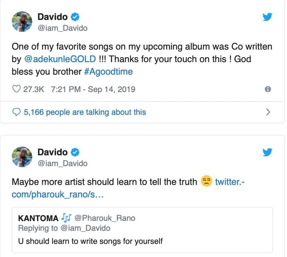 Davido replies fan who said he changed, says he's married now