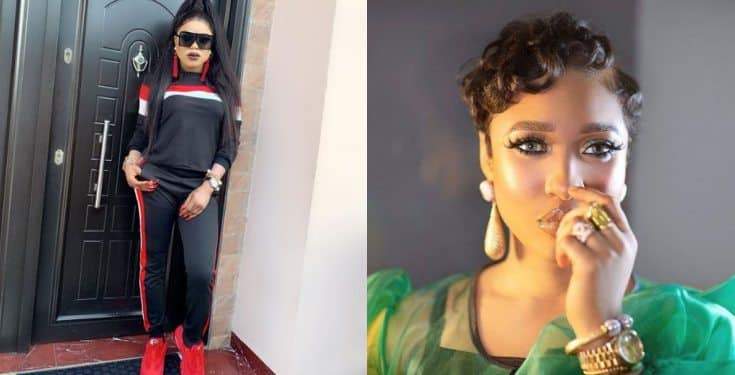 Tonto Dikeh reacts after youths protest against Bobrisky's lifestyle