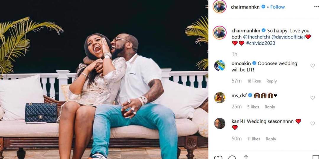 Davido set to wed Chioma, shares photo from their marriage introduction... See date for traditional wedding