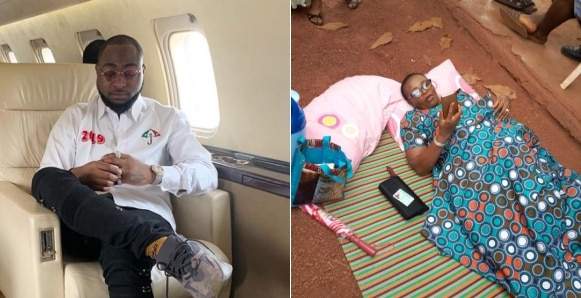 Davido Reacts To Photo Of Woman Who Brought Mat And Pillow To Polling Unit