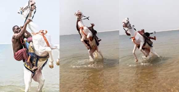 Tobi Bakre reacts to animal cru£lty accusations after photos with horse