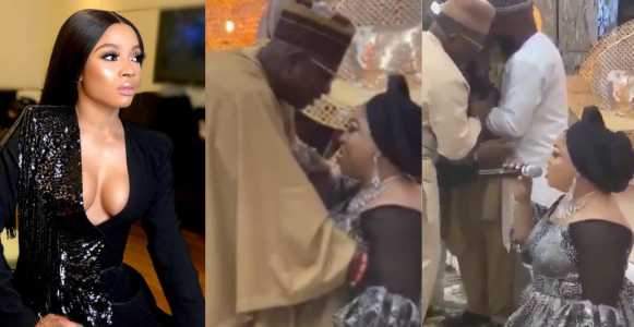 Toke Makinwa reacts to viral video of woman publicly eulogizing her husband