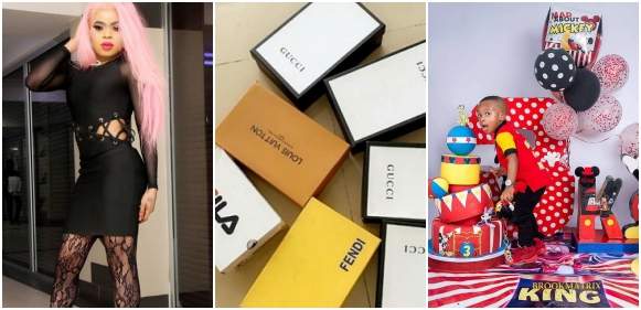 Bobrisky Goes All Out On Gucci, Fila, Fendi, Louis Vuiton, For Tonto Dikeh's Son's 3rd Birthday