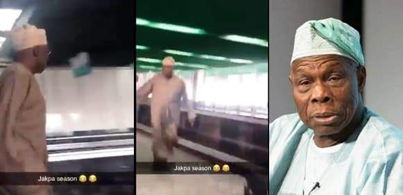 Obasanjo Reportedly Takes Off After Buhari's Victory (Video)