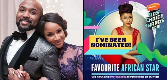 Banky W campaigns for his wife, Adesua Etomi after she was nominated at the Nickelodeon 2019 Awards