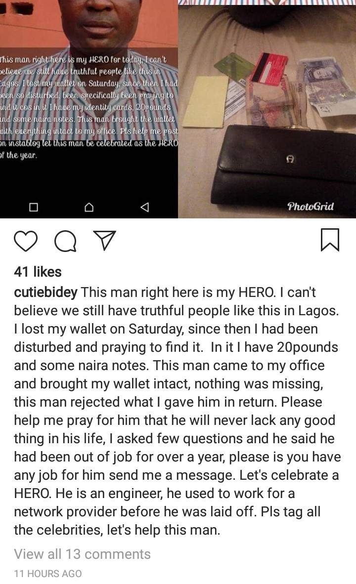 Unemployed man returns missing wallet with Pounds and Nairas notes to the owner in Lagos