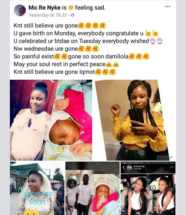 Young Nigerian Lady Dies Just Two Days After Giving Birth (Photos)