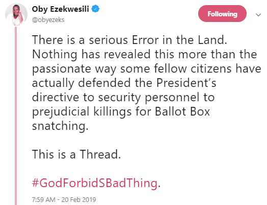 2019 Election: Oby Ezekwesili reacts as Buhari threatens ballot box snatchers with death