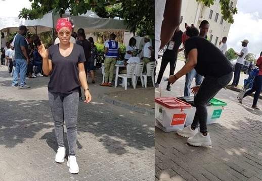 Checkout Nigerian celebrities spotted at various polling units (Photos)