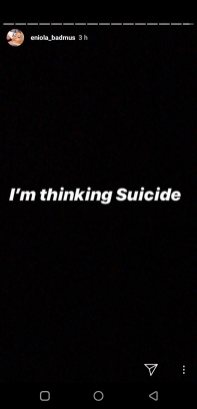 'I'm thinking of suicide' - Actress, Eniola Badmus shares disturbing post