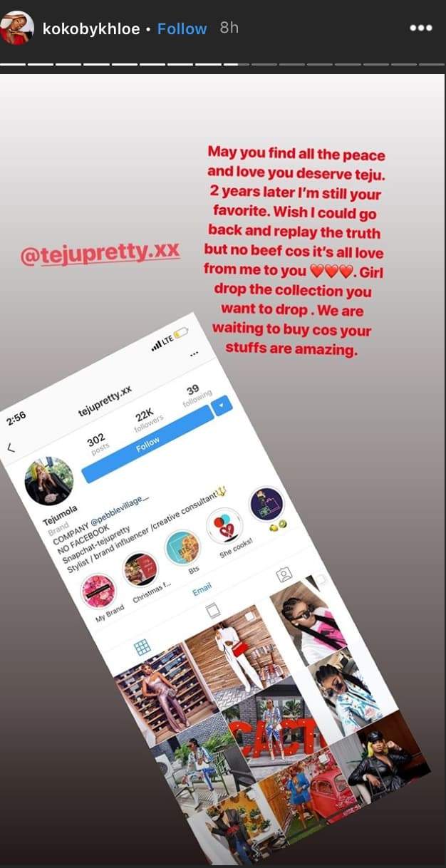 BBNaija Khloe reacts to her friend, Teju Pretty calling her out on snapchat