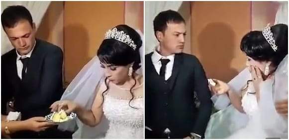 Shocking Moment Angry Groom Slapped His Bride At Their Wedding (Video)