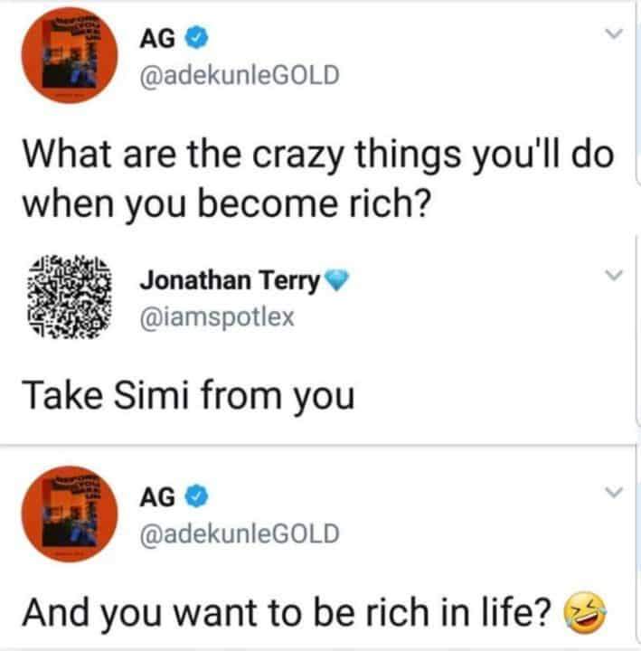 Between Adekunle Gold and a fan who wants to whisk Simi away