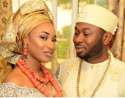 Tonto Dikeh reacts after her ex-husband Olakunle Churchill said he met her at a night club