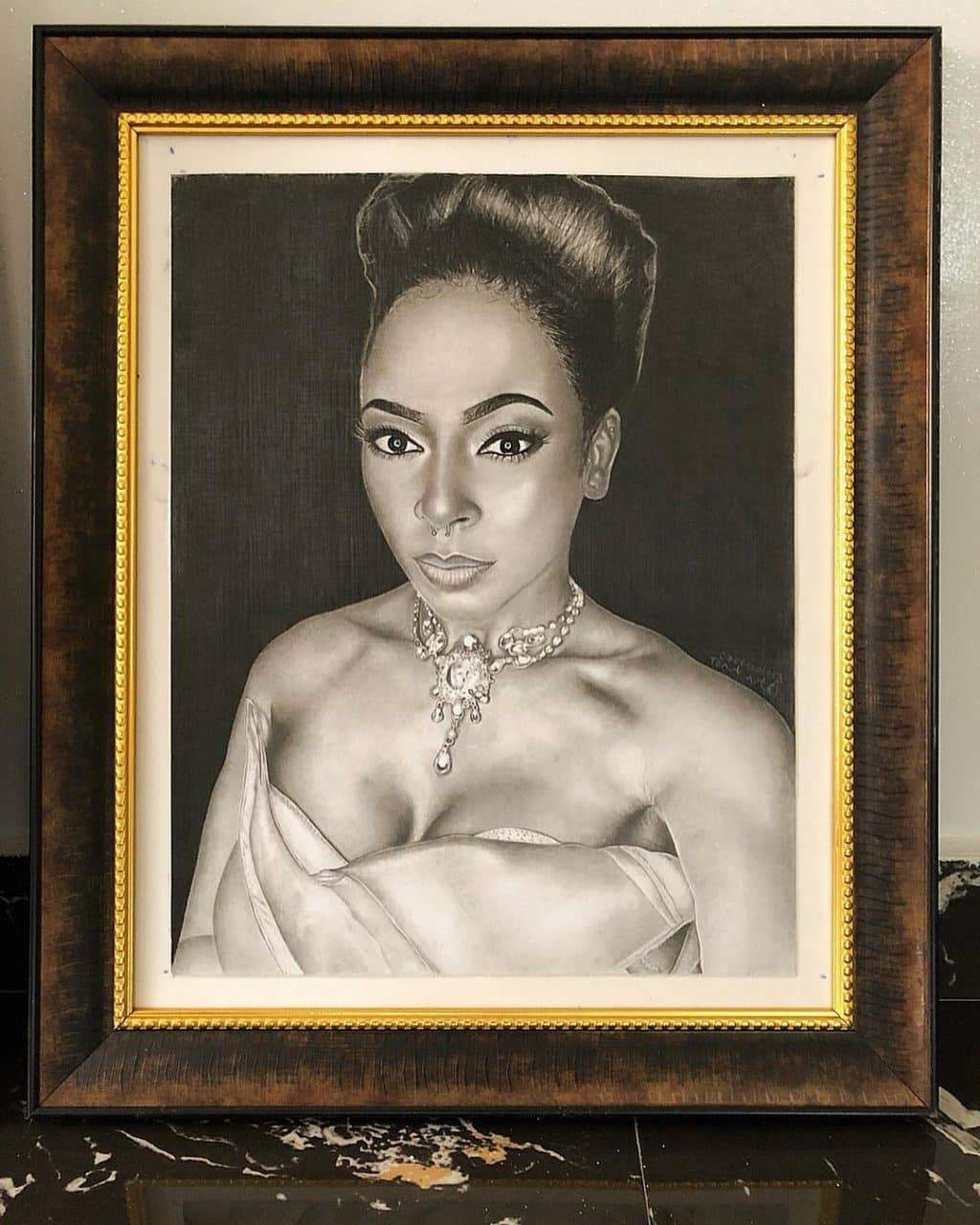 Tboss thanks fan who gifted her a portrait drawing