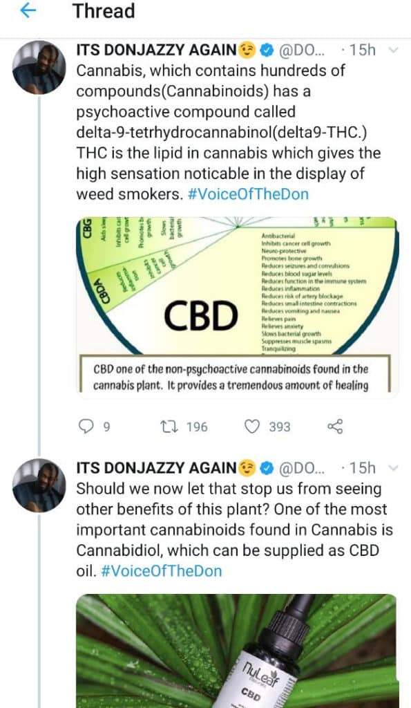 Don Jazzy calls for the legalization of weed in Nigeria