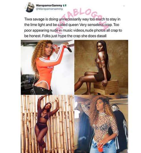 Gospel singer slams Tiwa Savage for releasing sultry photos