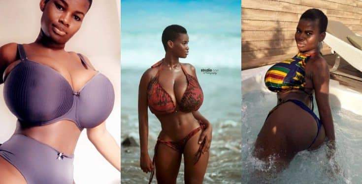 'I can have sex for more than 2 hours, I can go 10 rounds' - Big boobs model, Pamela Odame brags