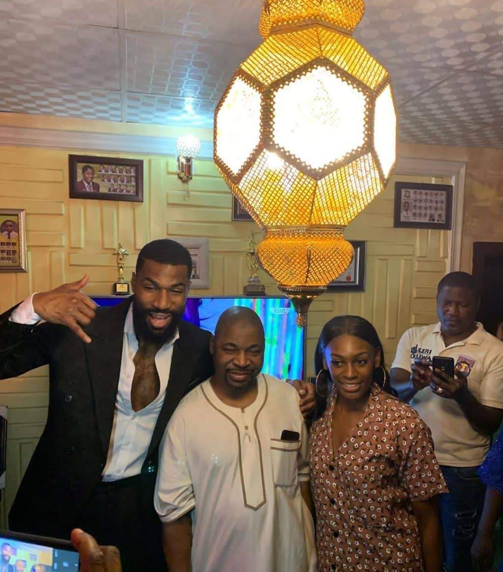#BBNaija: Mike and his wife, Perri visit Mc Oluomo to show appreciation