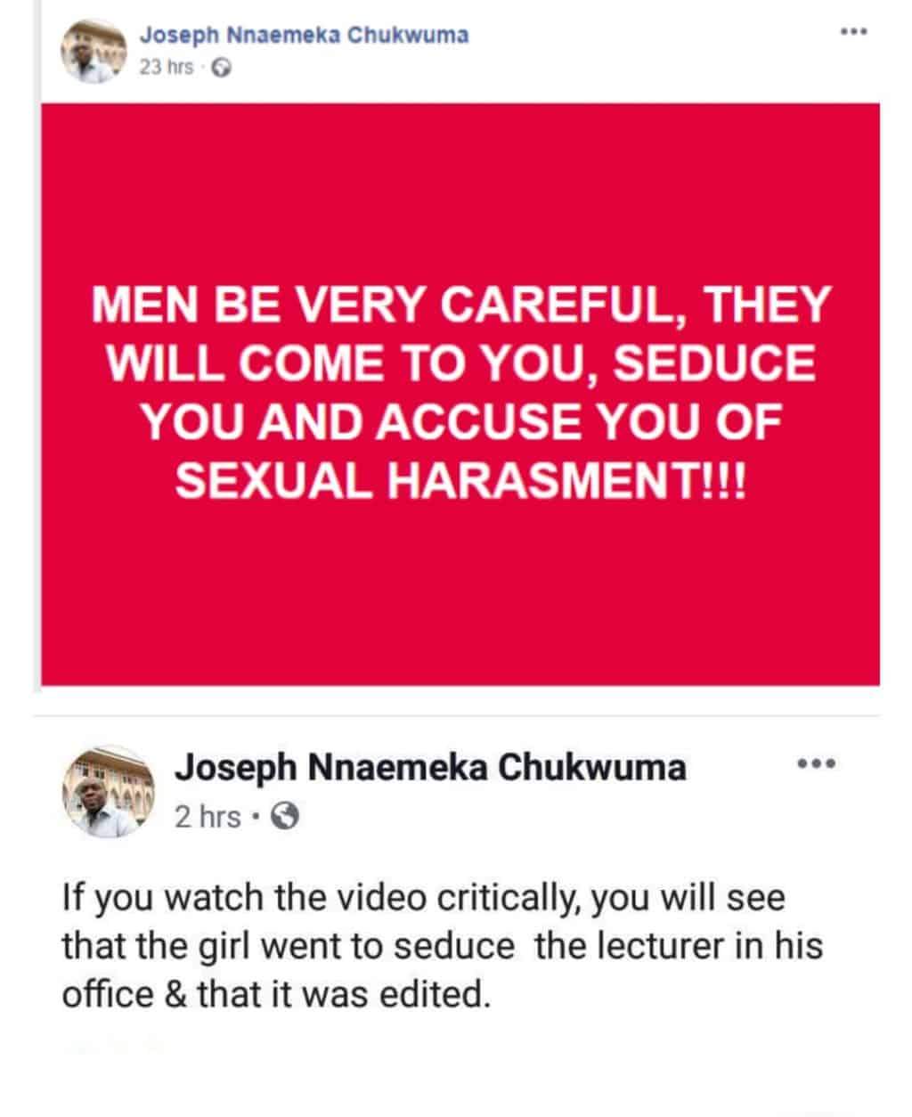 UNN lecturer/pastor alleges that the BBC SexForGrades documentary was doctored