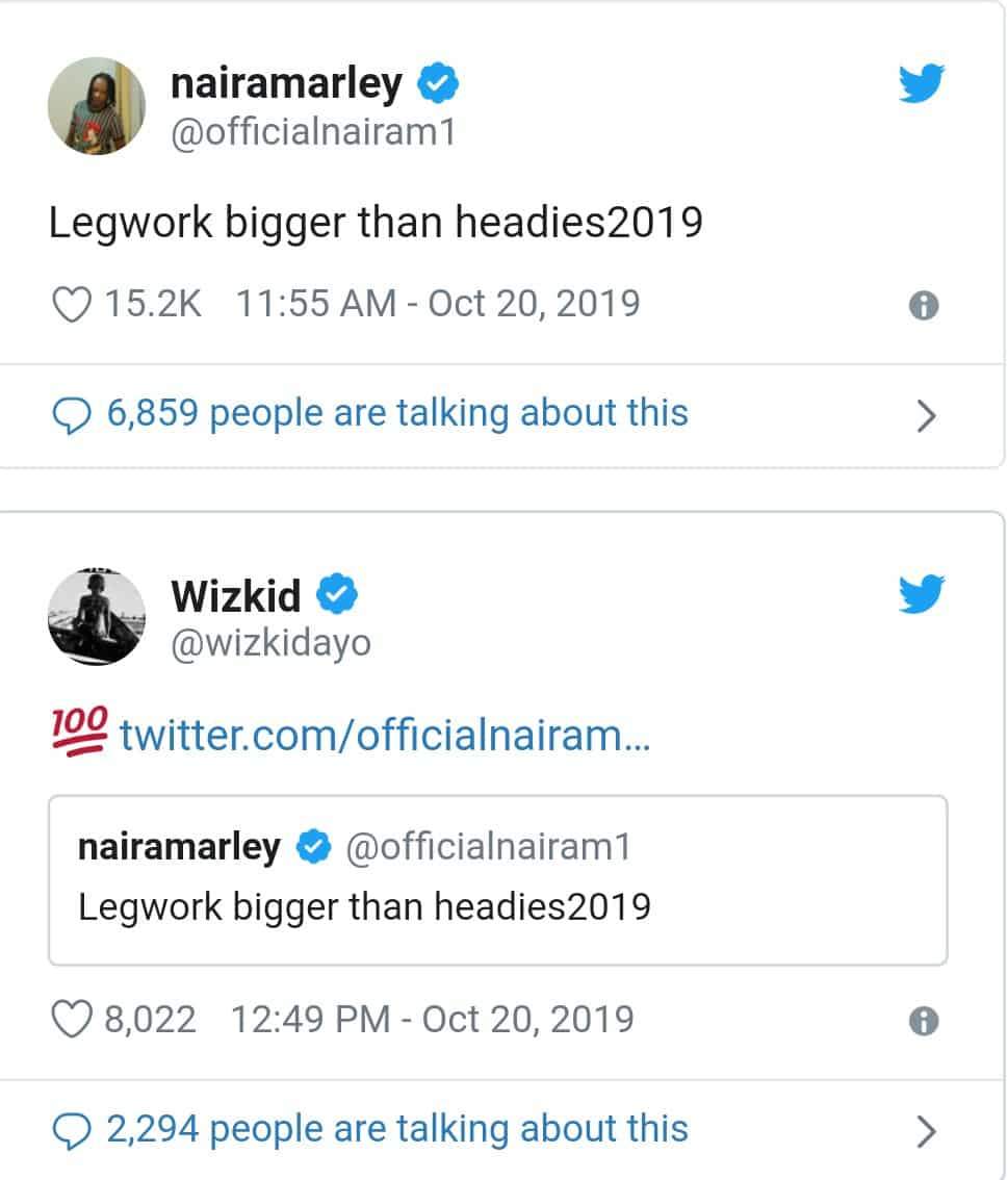 Wizkid and Naira Marley shade 'Headies 2019' after Zlatan lost to Rema