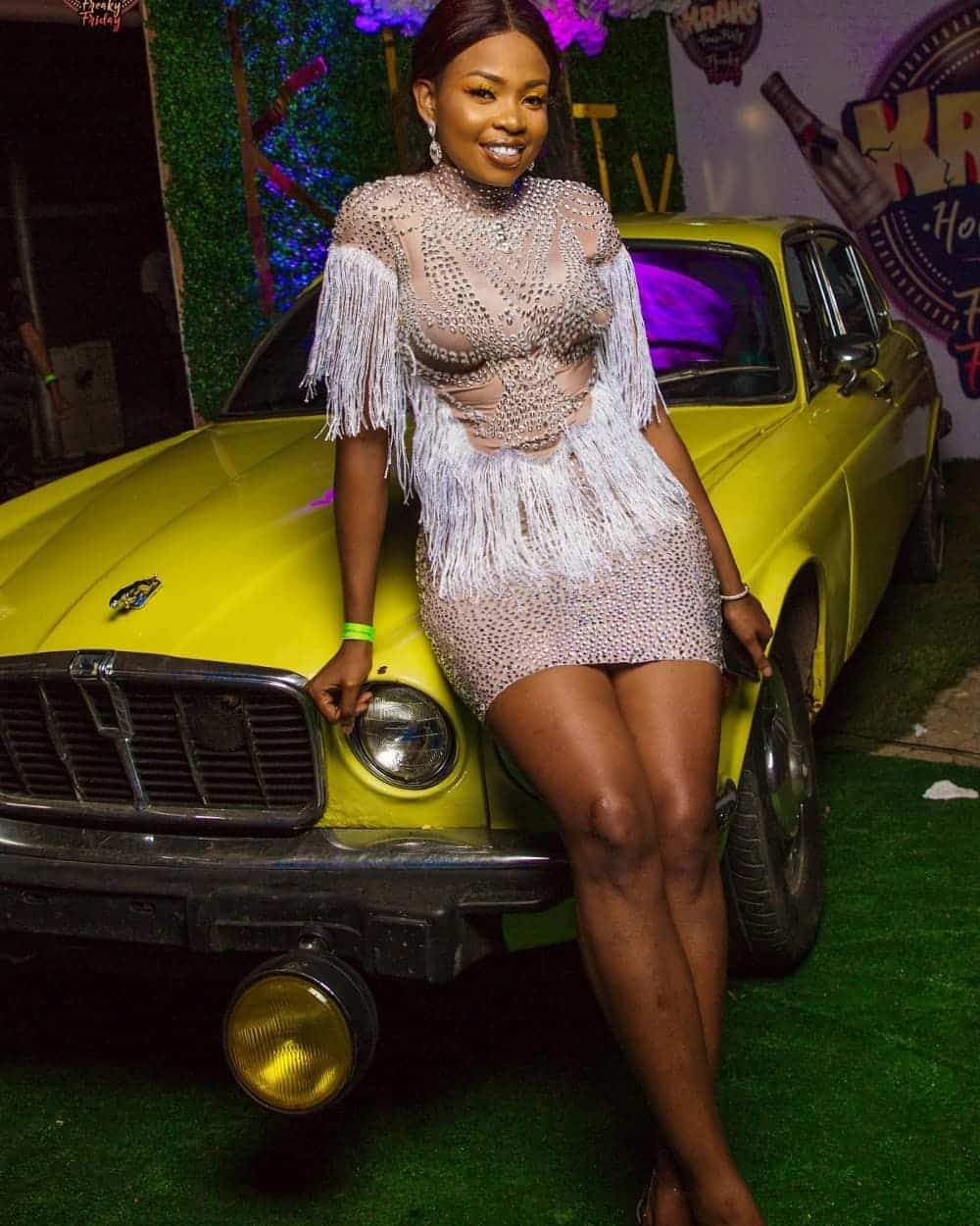 Cindy reacts after she was called out for posing in free dress without giving credit