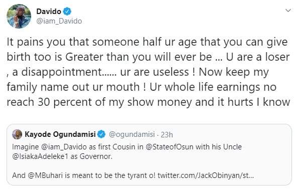 Davido turns on savage mode, blasts activist Kayode Ogundamisi