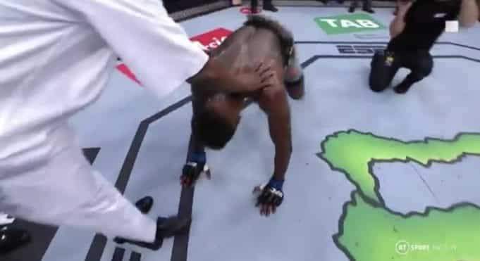 Moment Isreal Adesanya Prostrated And Presented His Belt To His Parents (Photos)