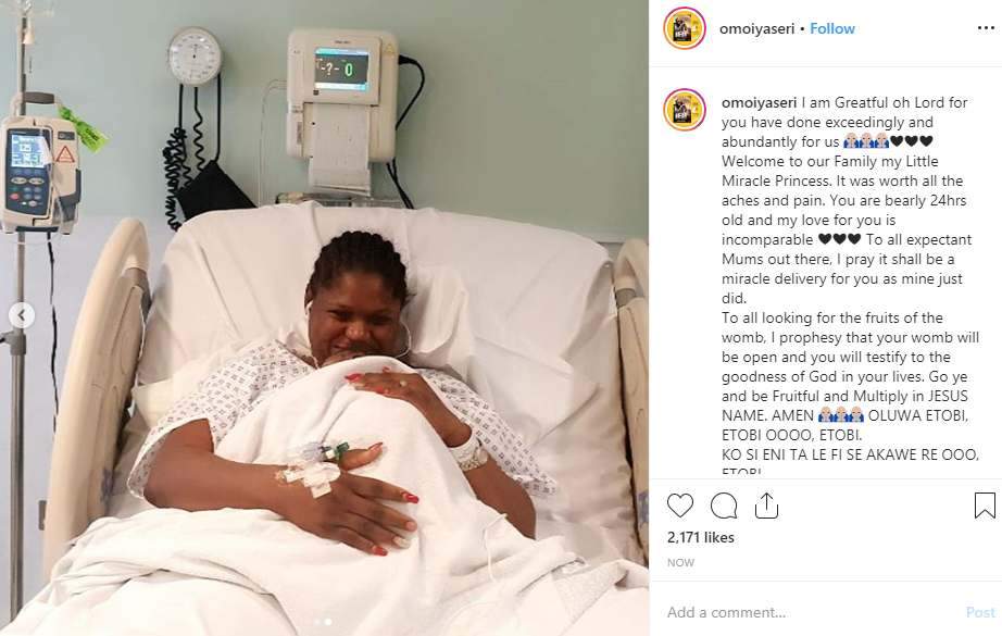 Actress Seyi Alabi welcomes a baby girl