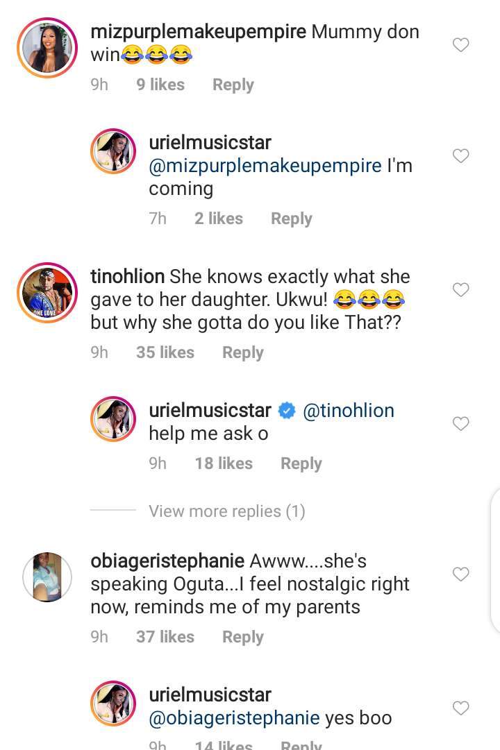 'Your backside is big & you don't have a boyfriend' - Uriel Oputa's mum tells her, fans react