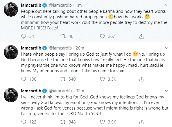 Rapper Cardi B talks about her relationship with God