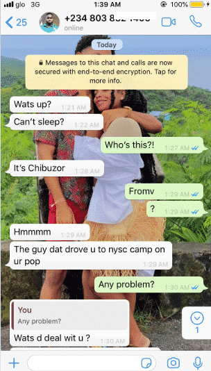 Lady shares screenshots of messages an e-cab driver sent her after her ride