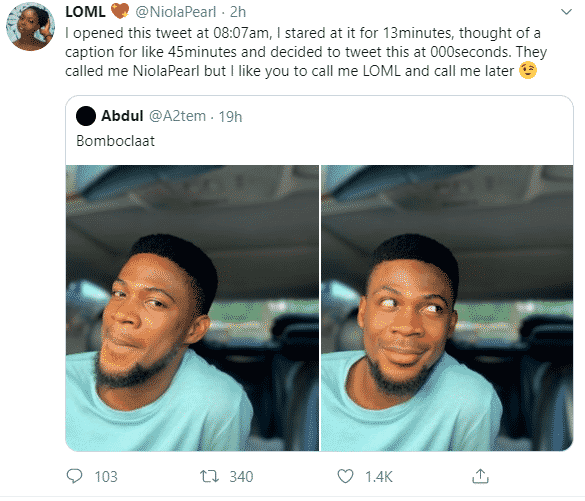 Nigerian lady shoots her shot at a fine young man on Twitter