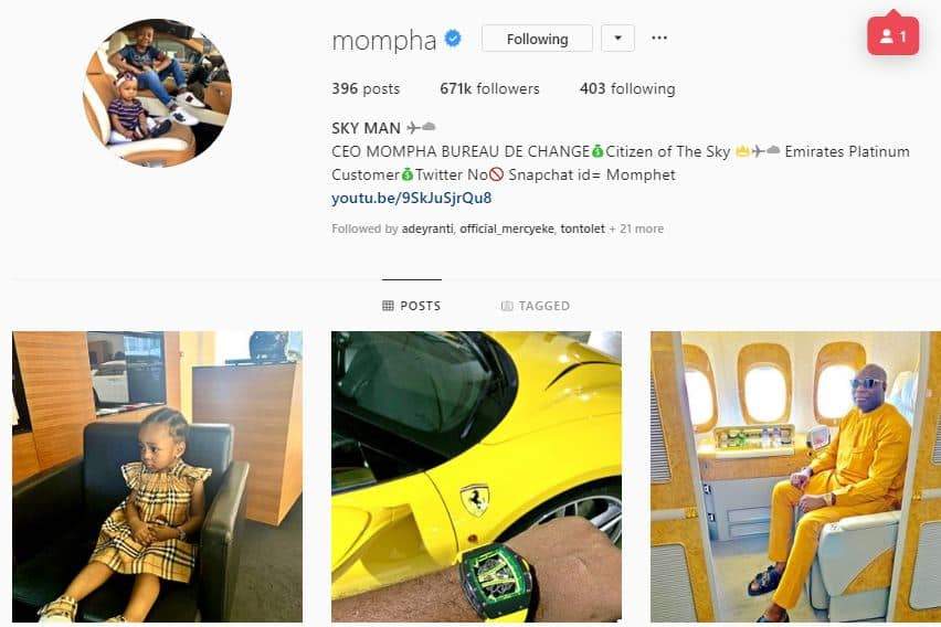 Mompha's IG account reactivated after sudden disappearance