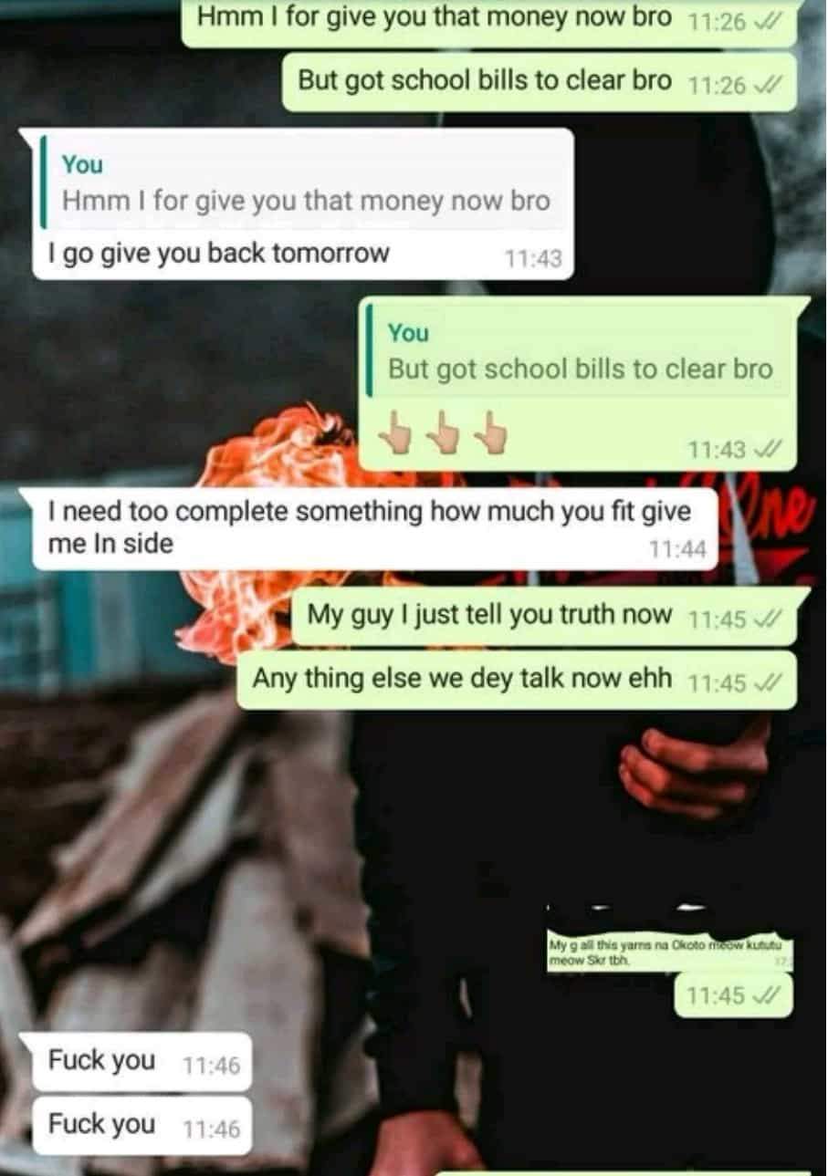 Man reveals his friend's reaction after he refused to loan him money