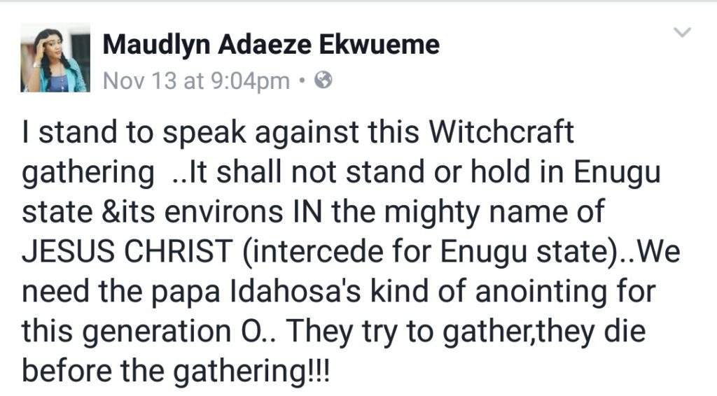 Prayer warrior calls on God as UNN sets to hold a conference on witchcraft