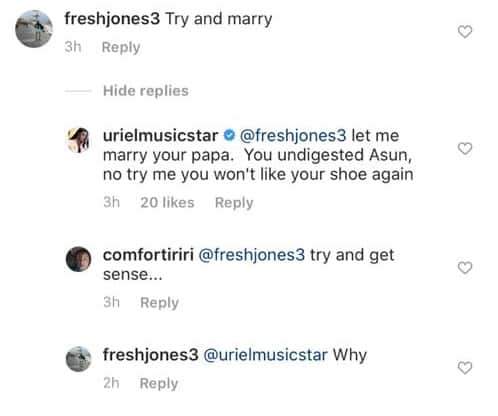 Uriel bites hard on a follower pressuring her to get married