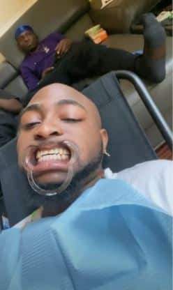 Davido shares photos from his visit to the dentist for teeth whitening