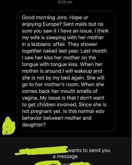 'I suspect my wife is having sex with her mother' - Nigerian man laments