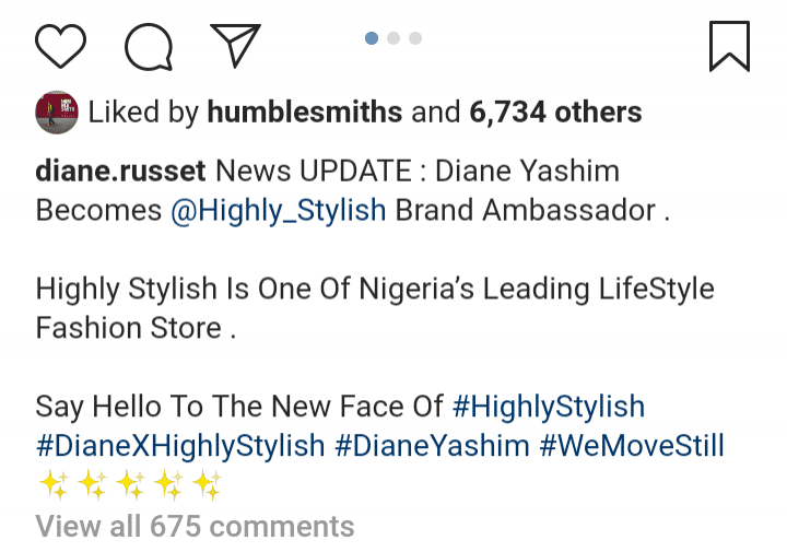 BBNaija's Diane bags endorsement deal with Highly Stylish (photos)