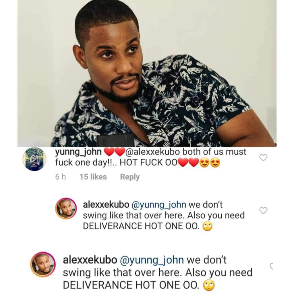 Alex Ekubo replies Nigerian man who said they must have sex someday