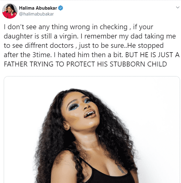 'There is nothing wrong in checking your daughter's virginity status' - Halima Abubakar