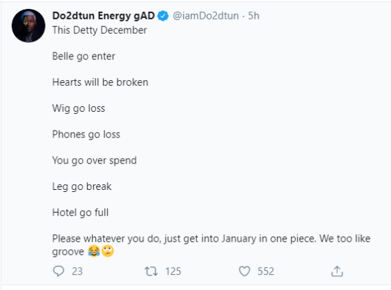 'Many will get pregnant, hearts will be broken this detty December' - OAP Do2dtun