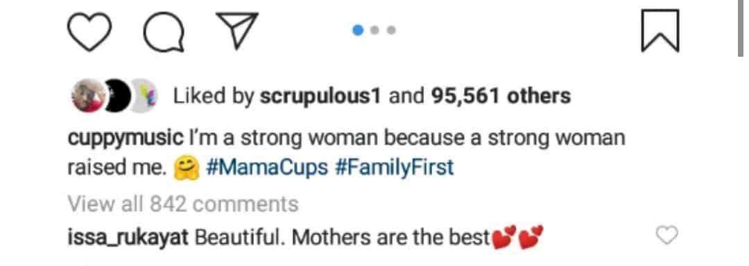 'I am a strong woman because a strong woman raised me'- DJ Cuppy shows off mother