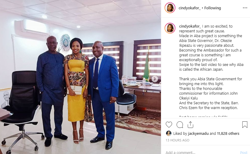 BBnaija's Cindy appointed as an Ambassador by Abia State Government (photos)