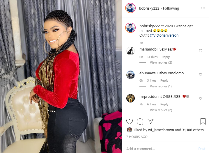 '2020 we snatching husbands' - Bobrisky declares