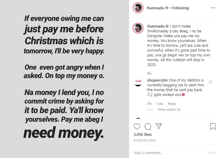 'I don't make 5 million a day, I no be Dangote.' - Ifu Ennada says as she begs her debtors