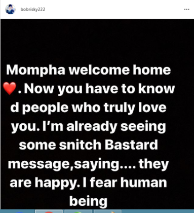 Bobrisky warns Mompha as he regains freedom