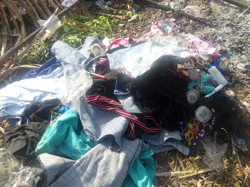 Nigerian Lady Gives Her Life To Christ, Burns Her Makeup Kit, Wigs & Trousers (Photos)