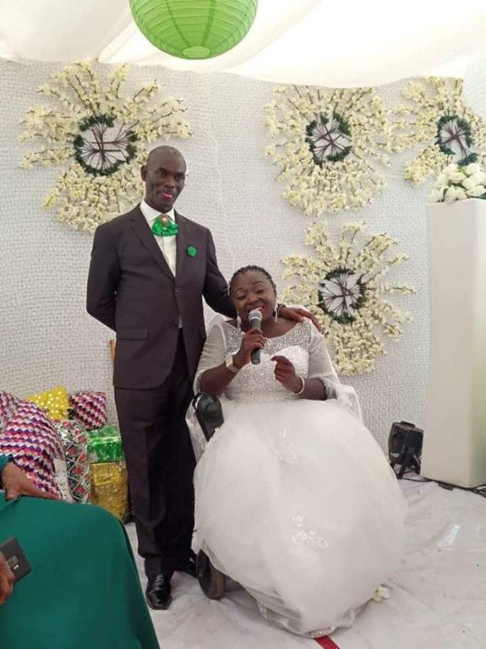 Lady in wheelchair ties the knot with her bridal train also in wheelchairs (Photos)